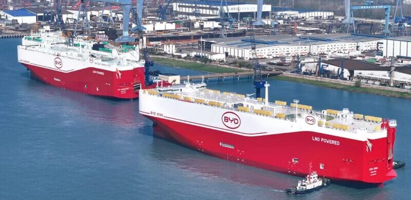 BYD já tem 8 navios próprios para exportar 1 milhão de veículos por ano