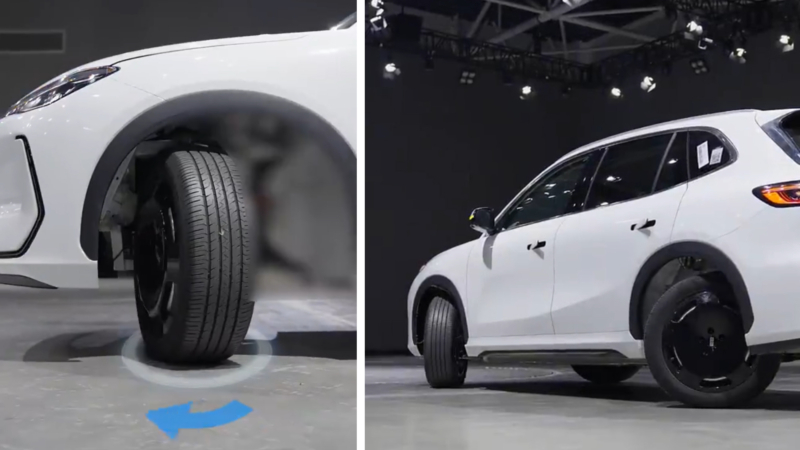 Geely apresenta SUV com rodas que giram 90 graus